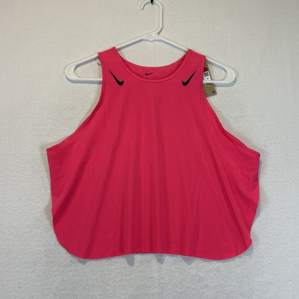 Nike AeroSwift Womens Dri-FIT ADV Cropped Running Tank Top Hyper Pink FN2713 L
